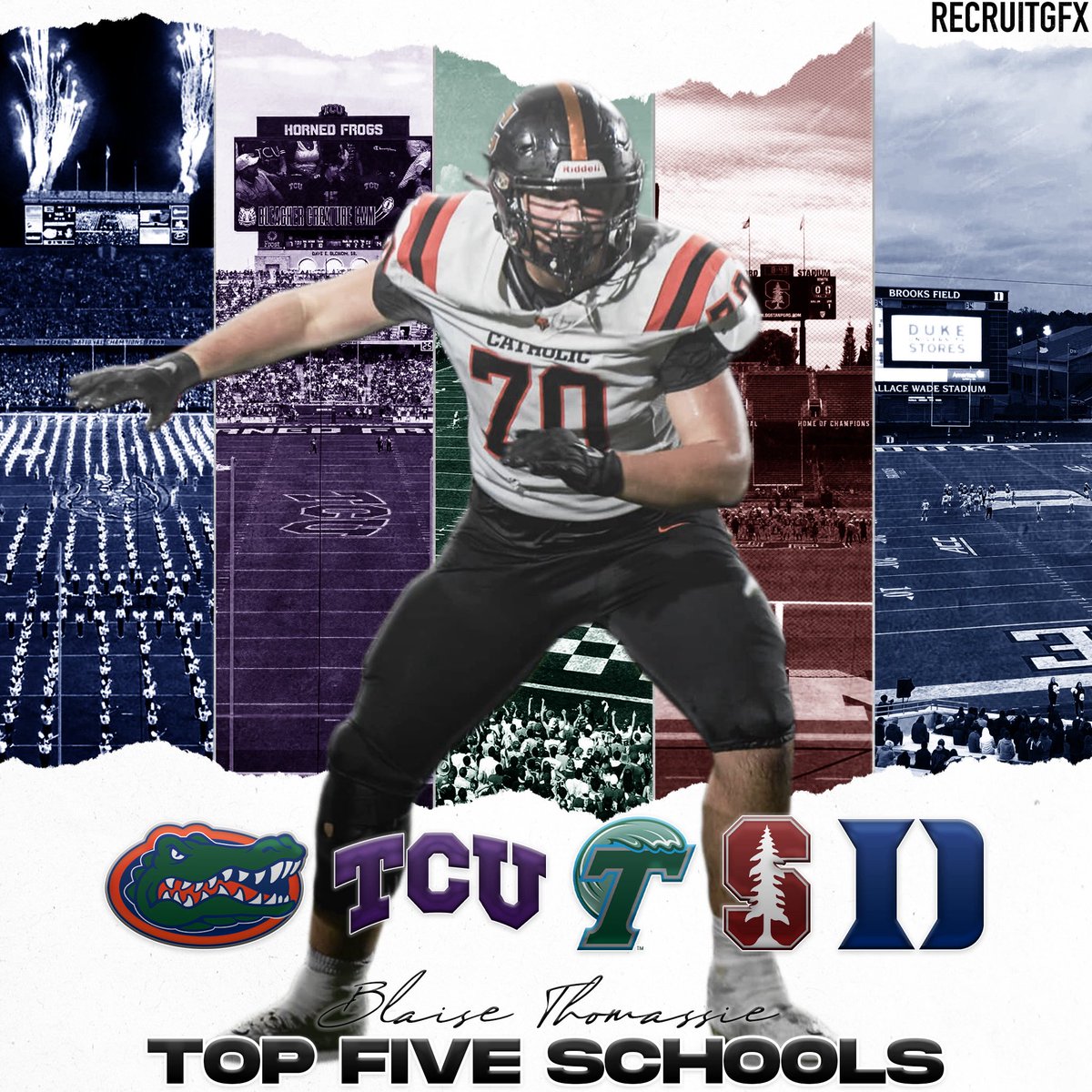 Blaise Thomassie (@blaisethomassie) on Twitter photo Top 5๏ธโฃ
<a href="/GatorsFB/">Florida Gators Football</a> ๐
<a href="/TCUFootball/">TCU Football</a> ๐ธ
<a href="/GreenWaveFB/">Tulane Football</a> ๐
<a href="/StanfordFball/">Stanford Football</a> ๐ฒ
<a href="/DukeFOOTBALL/">Duke Football</a> ๐ Top 5๏ธโฃ
<a href="/GatorsFB/">Florida Gators Football</a> ๐
<a href="/TCUFootball/">TCU Football</a> ๐ธ
<a href="/GreenWaveFB/">Tulane Football</a> ๐
<a href="/StanfordFball/">Stanford Football</a> ๐ฒ
<a href="/DukeFOOTBALL/">Duke Football</a> ๐