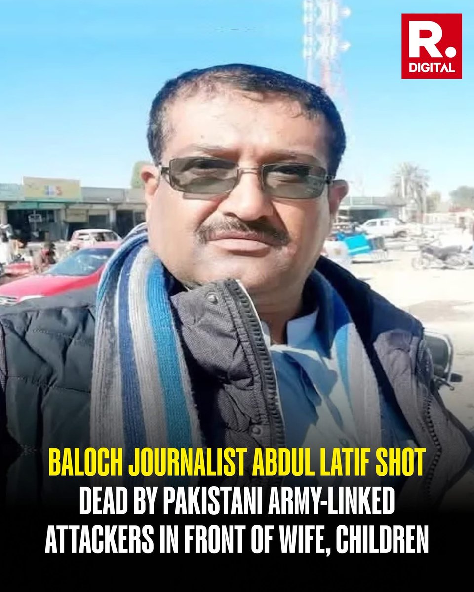 Same style of murder that happened in Pahalgam. 
Baloch journalist shot in front of wife and children by Pakistani army.