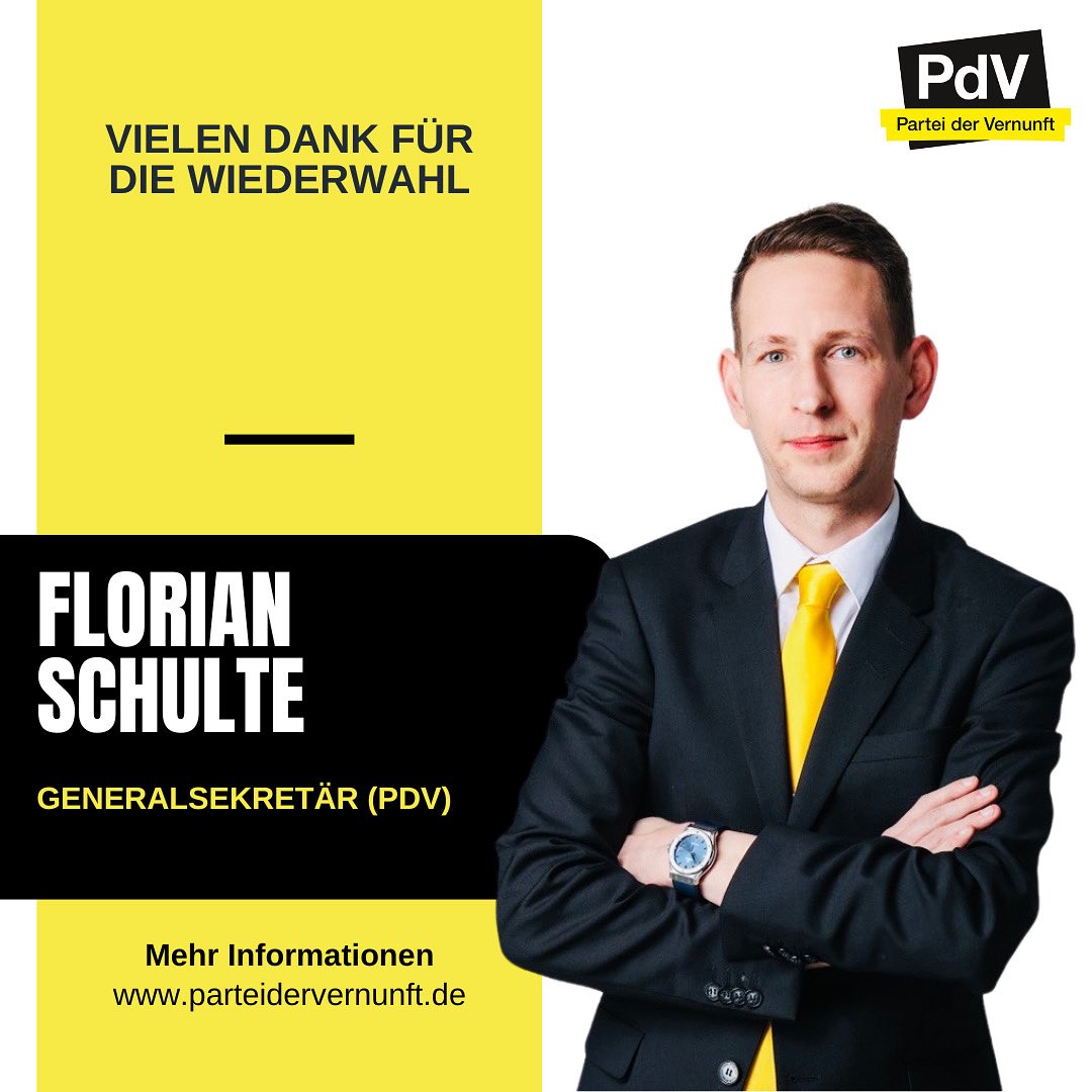 fschulte1991's tweet image. Ich bedanke mich herzlich für meine Wiederwahl zum Bundesgeneralsekretär der Partei der Vernunft (PdV) - @PDV_Bund #pdv #libertarian #libertarismus #liberal