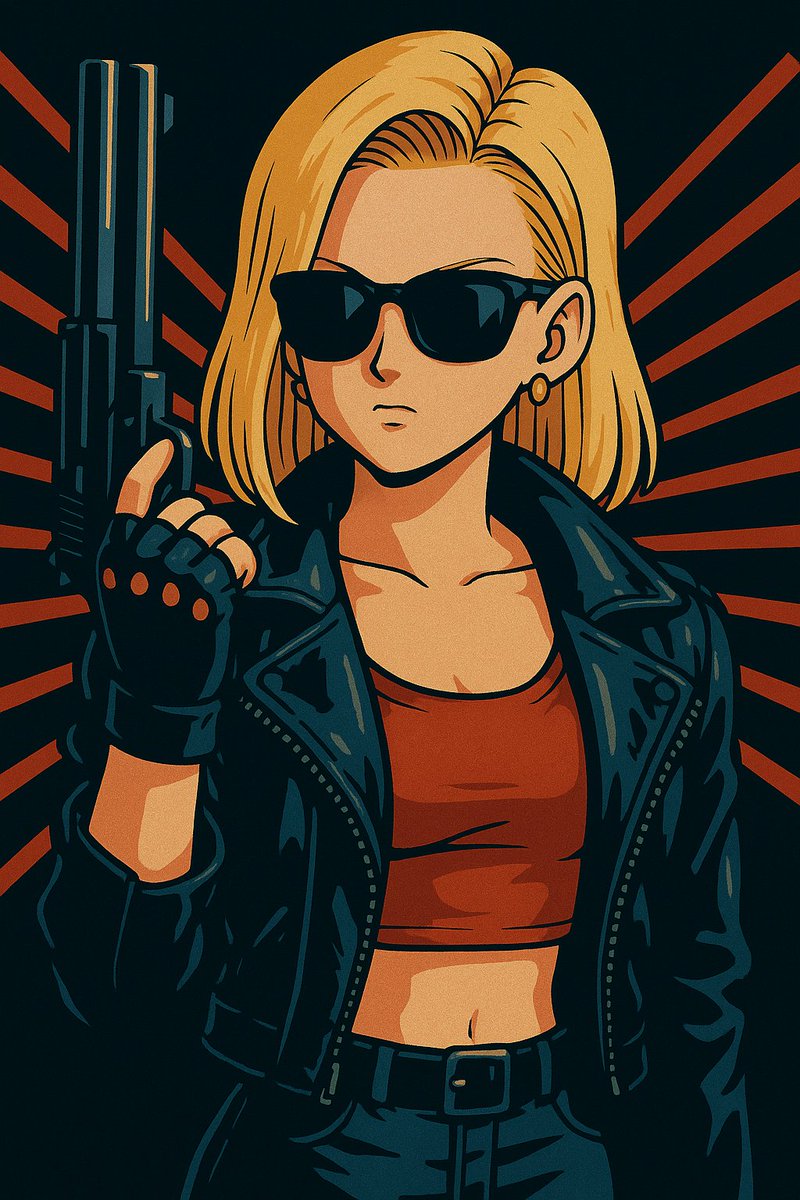 mambomamo's tweet image. Android 18, reimagined in Terminator style.&quot;
#DragonBall #Android18 #TerminatorVibes #FanArt #RetroStyle
ターミネーター風アンドロイド18、爆誕(笑)
#ドラゴンボール #人造人間18号 #イラスト #ファンアート