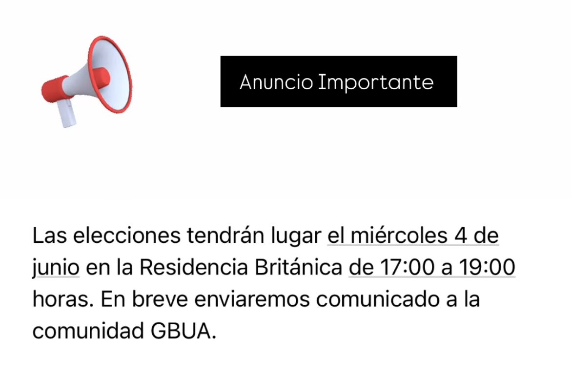 ¡Atención! 🛎️ Se ajustó el horario 🕰️ de las elecciones GBUA para que más socios puedan acercarse a votar. Todos los detalles aquí ⤵️