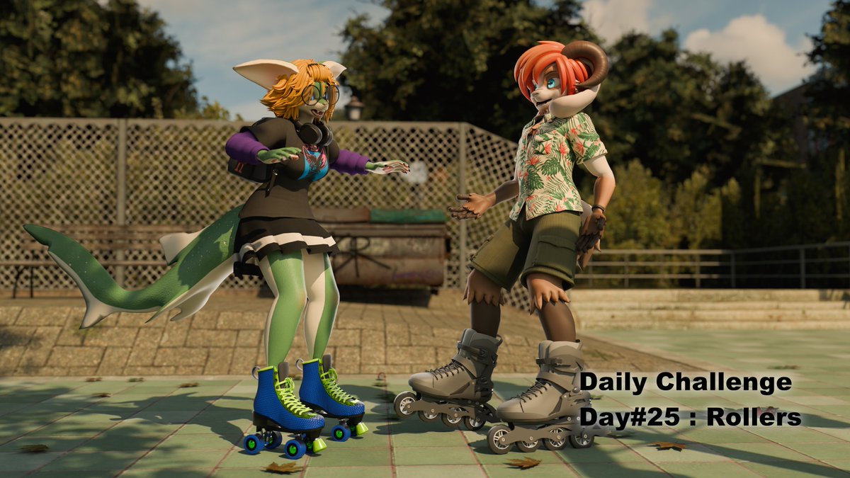 Eilva_Junner's tweet image. Adeline has never learnt to rollerblade compared to Becker, who is an expert.
Daily Challenge 25 : Rollers