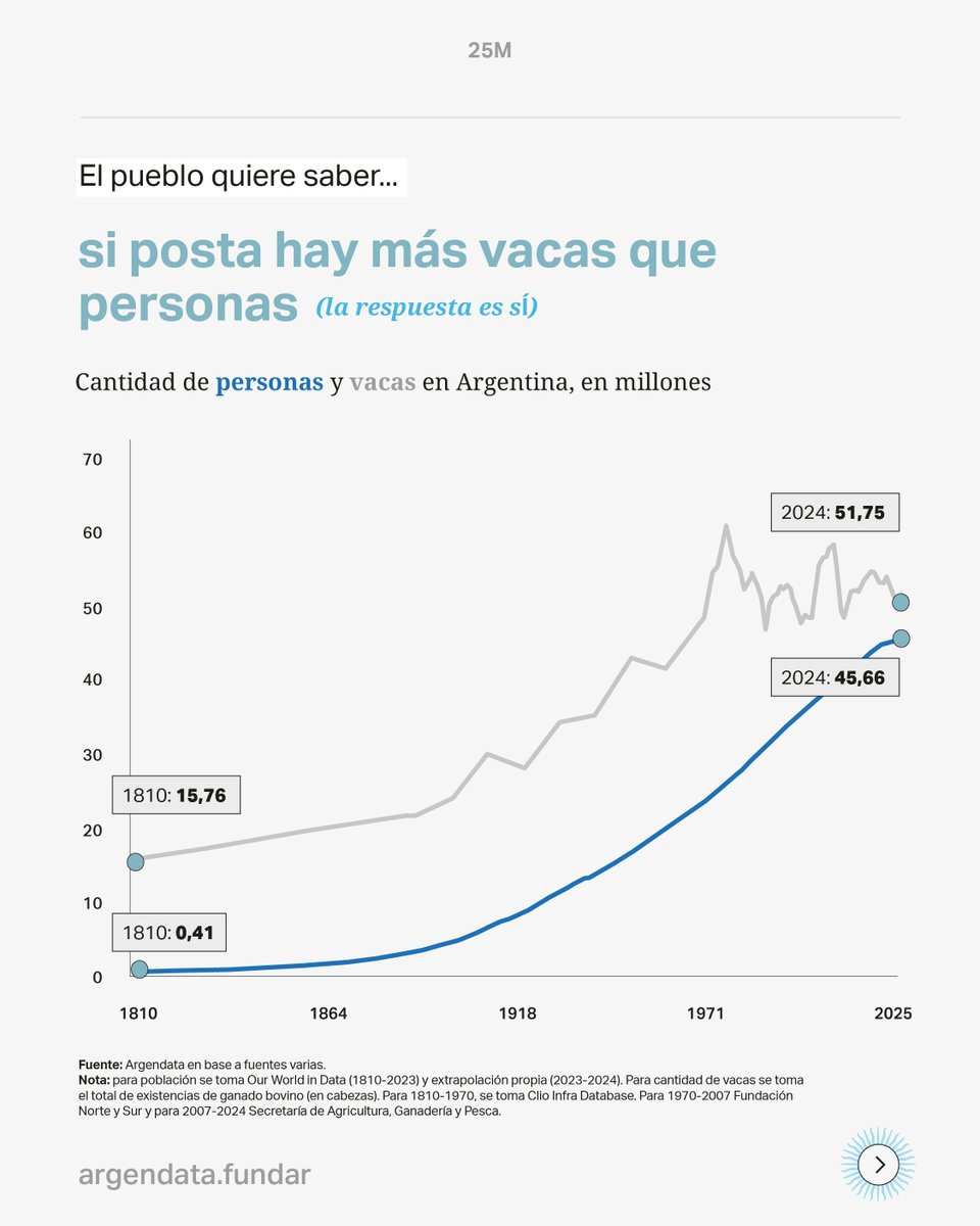 📌El mito es real: en Argentina hay más vacas que personas (no hay mucho más que decir al respecto)