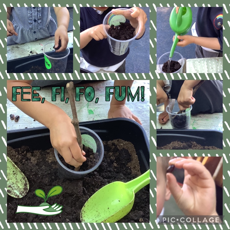 Nursery have also been learning about repeating patterns. Continuing, copying and creating ones of our own - all with a growing garden theme for their topic.
