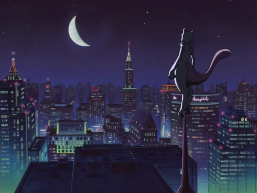 mewtwo_lives's tweet image. 「私は…私はここに居る…」

我ココのラストシーンで高い建物の上から夜の大都会を見落としてるミュウツーがすごくカッコいい…。