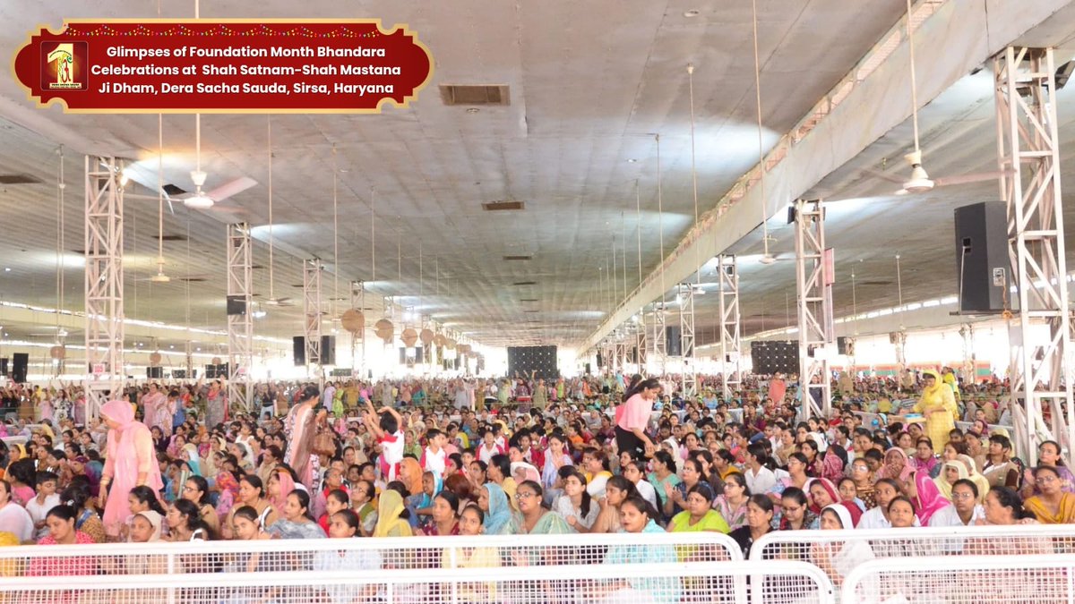kh_insan926's tweet image. Today, celebrated the 77th #DSSFoundationMonth at Dera Sacha Sauda, Sirsa, with millions of devotees joining the Bhandara,  sang bhajans and absorbed the divine sermons of Saint Dr. Gurmeet Ram Rahim Ji, embracing love, service, and unity.