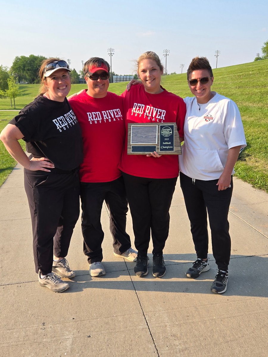 Congrats coaches!!! Thanks for all of the work from Coach Kim and Coach DaLee! Huge win for <a href="/RRHSsoftball/">Red River HS Softball</a> !!! A big shout out to former <a href="/UNDsoftball/">North Dakota Softball</a> teammates and Red River varsity coaches Hannah Rose-Rodriguez and Sarah Sesselman who got to share the historic win.  #undproud