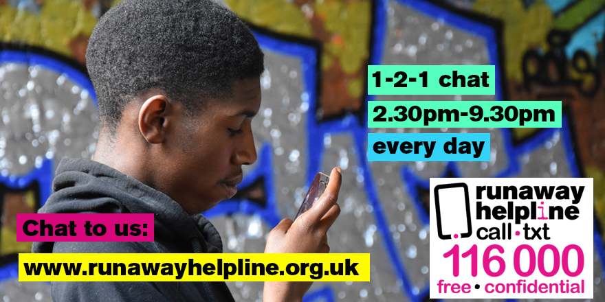 Our 1-2-1 chat is open now! Chat is open 2:30pm-9:30pm everyday, we can chat to you about anything to do with running away, whether you're thinking about it or are away from home now. Just click on the 'Chat with us' icon on our website
misspl.co/wzFP50VVxHk