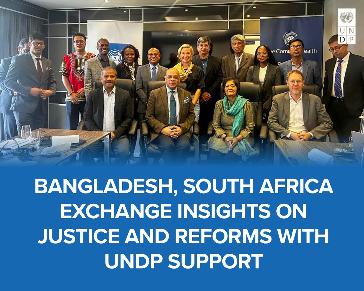 Bangladesh 🇧🇩 &amp; South Africa 🇿🇦 exchange insights on justice and reforms with <a href="/UNDP/">UN Development</a> &amp; <a href="/commonwealthsec/">The Commonwealth</a> support. Chief Justice, Syed Refaat Ahmed &amp; Law Adviser Dr. Asif Nazrul led the learning visit on reconciliation and healing, inspired by South Africa’s post-apartheid journey.