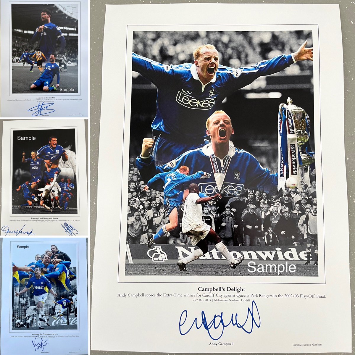 Still got plenty of personally signed A3 prints available to celebrate this amazing day 💙
£15 each inc of postage

Discounts if you order alongside other prints:

Morrison v Hull
Chopra v Swansea
Young and Kav v Leeds 

DM for more details