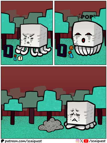 ScaiQuest's tweet image. 🥳New comic: "Feline instincts"! A surprising encounter with a "chocking" ending. 🧶

👀Join us on Patreon (patreon.com/scaiquest) for early &amp;amp; behind-the-scenes access, HD art and bonus panels!

#minecraft #minecraftcomic #minecraftart #minecraftmemes #cats