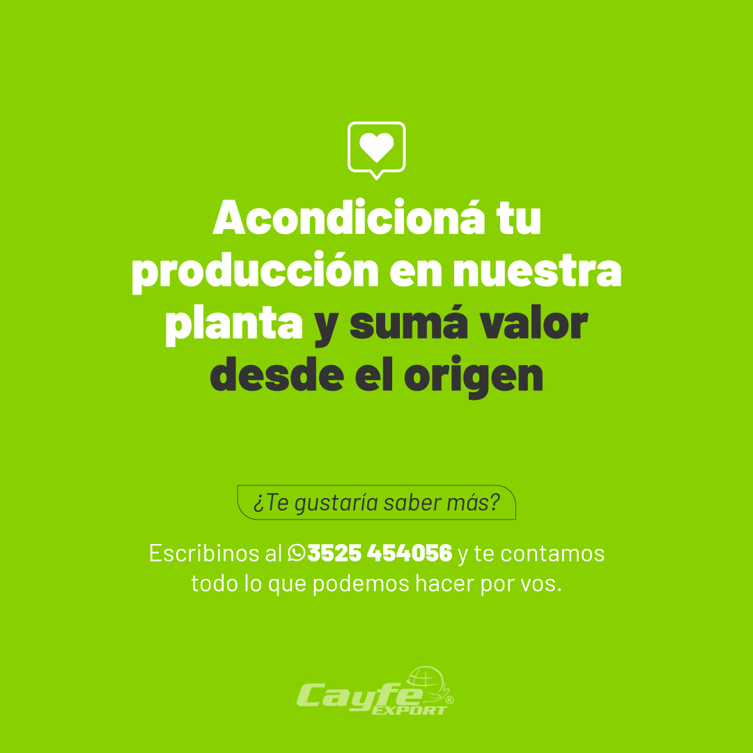 cayfe_export's tweet image. Hoy te contamos 5 razones para acondicionar tu producción con Cayfe Export 😉🏭

👉🏽 Deslizá y descubrí por qué somos tu mejor opción