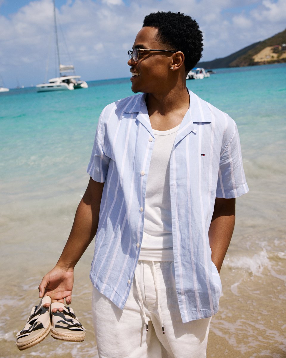 nautical stripes with #CalumHarper and #MichaelRaineyJr