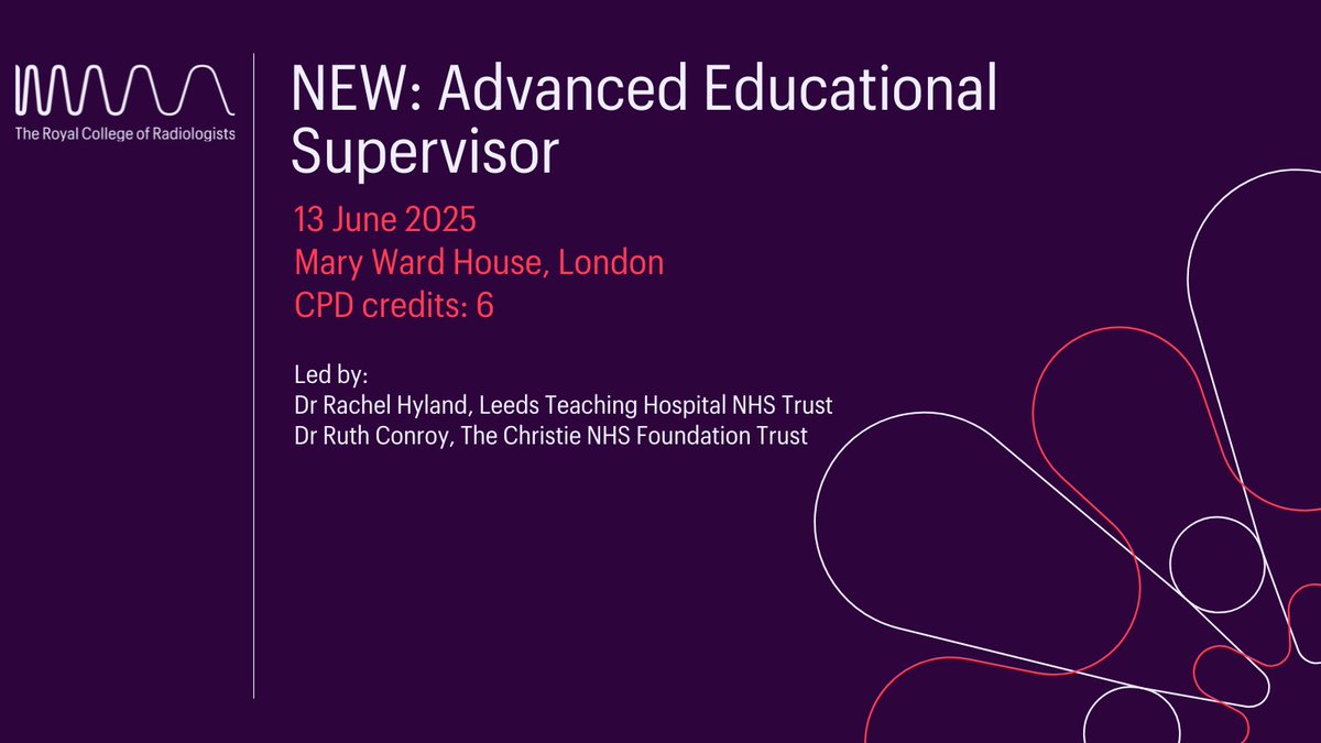 The Royal College of Radiologists (@rcradiologists) on Twitter photo Calling all experienced supervisors, training programme directors and heads of school 📢
Our new one-day course equips you with practical and effective tools to address complex training challenges.
Book your place: tinyurl.com/bkdtmrb5
<a href="/MedEdLeaders/">Medical Education Leaders UK</a> Calling all experienced supervisors, training programme directors and heads of school 📢
Our new one-day course equips you with practical and effective tools to address complex training challenges.
Book your place: tinyurl.com/bkdtmrb5
<a href="/MedEdLeaders/">Medical Education Leaders UK</a>