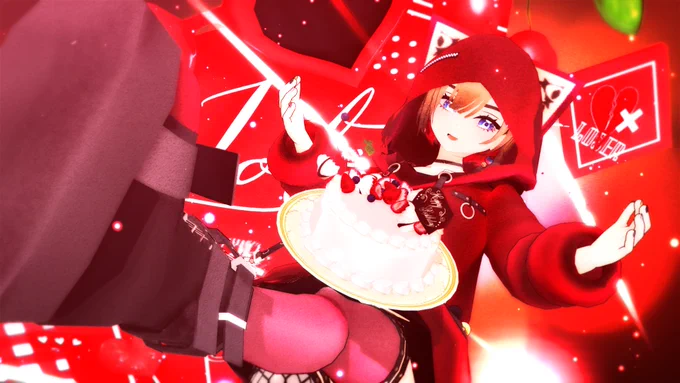 「祝いの賛歌 紅蓮罰」<(C)Appland, Inc.>#紅蓮罰まる #罰アート #紅蓮罰まる爆誕祭2025 モデル へのへのへ様飛び込む世界 終わらぬ未明果て走る電脳世界は軽快 