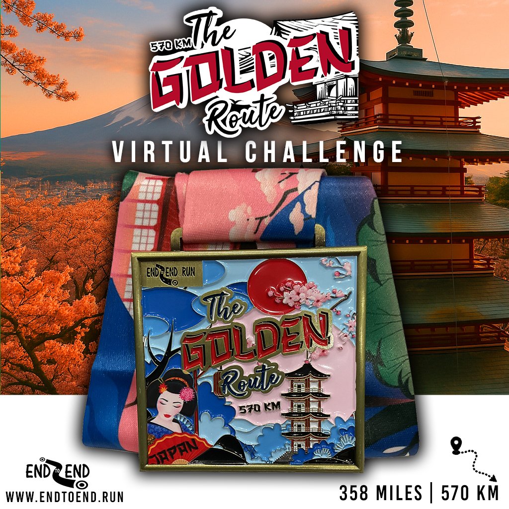 🌸 Not all treasure glitters.
Some of it’s earned - step by step.
Take on The Golden Route Virtual Challenge:
🚶 570 KM
🏅 Earn a legendary medal
👕 AND tech tee
📍 Track your journey virtually
📆 Complete it your way over 12 months
Start today 👉 endtoend.run/the-golden-rou…