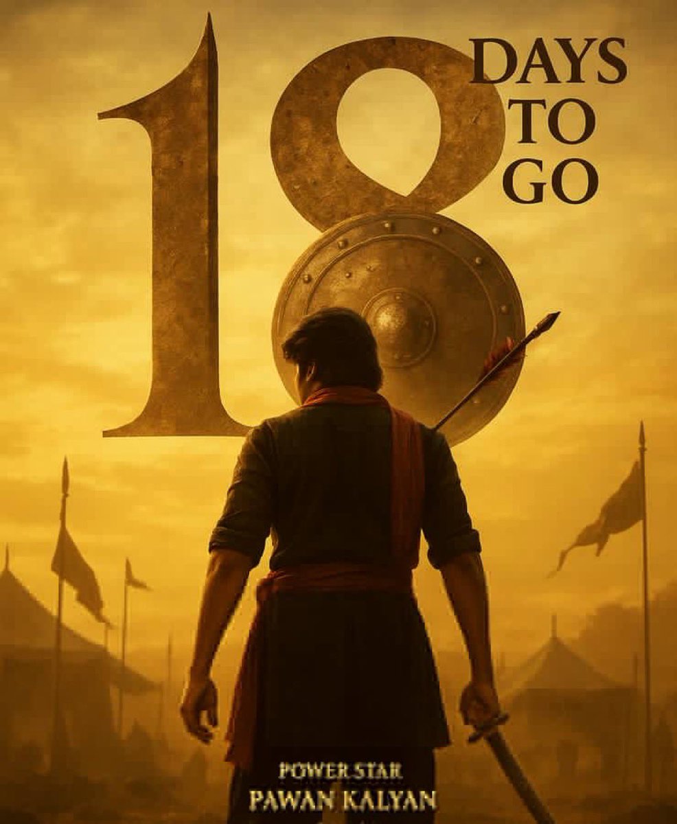 🌹KANU🌹 (@kanujarwal) on Twitter photo The legend is rising! 🔥 Only 18 days to witness the roar of #HariHaraVeeraMallu.
Get ready for Power Star <a href="/PawanKalyan/">Pawan Kalyan</a> like never before!
#PawanKalyan #BattleForDarma The legend is rising! 🔥 Only 18 days to witness the roar of #HariHaraVeeraMallu.
Get ready for Power Star <a href="/PawanKalyan/">Pawan Kalyan</a> like never before!
#PawanKalyan #BattleForDarma