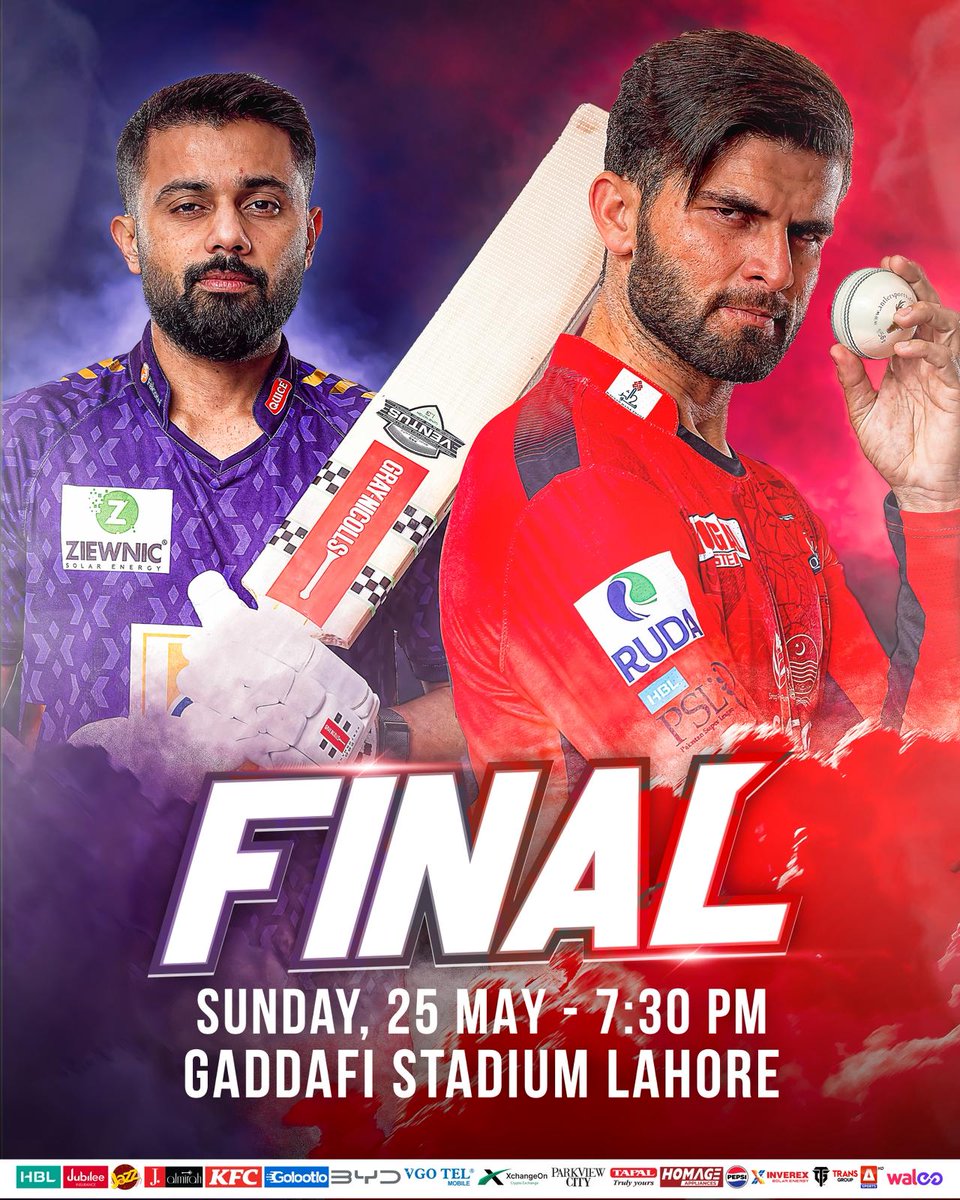 Sirf_Teraa's tweet image. HBL PSL X 2025 Prediction :

Match No 34

Final

LQ Vs QG

Winner : LQ

Won : 21
Lost : 11
Tie : 00
NR : 01

#HBLPSL10 #PSLX #PSL2025 #LQvQG #Final #GaddafiStudiumLahore #Pakistan #ChampionsLeague #ShaheenAfridi #SaudShakeel