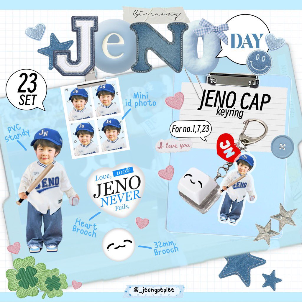 _jeongpeplee's tweet photo. pls rt, .◜ㅇ◝

(🐶) giveaway !
♡ baseball BOY🧢˚⊹
— 23 set 
(standy ,brooch ,mini id photo)
⚾️JENO CAP keyring (NO.1,7,23)

🖇️gg form : https://t.co/DFAgEnzglr

shipping 50.- 📦

#HAPPYJENODAY https://t.co/jDyF5GLIY7