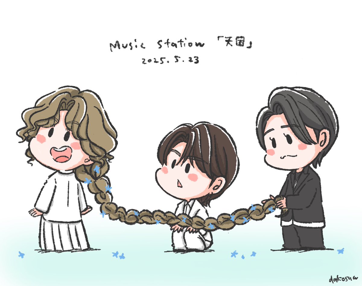 りょちゃん三つ編み可愛かったなぁのらくがき