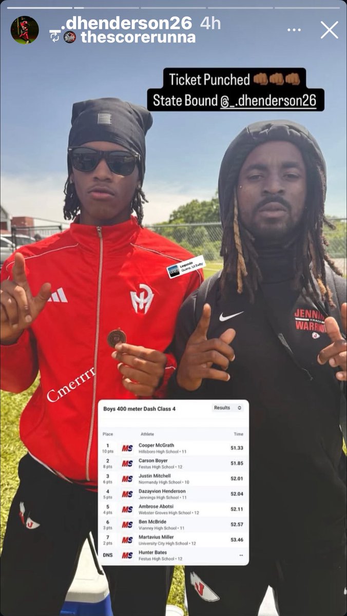 Jennings High Warrrior Football (@jtownfball314) on Twitter photo #WarriorDNA Personified!!🥇🥇🥇
Dazayvion Henderson
ATH 2026
5’11 160
40x: 4.6
Jennings HS
3.5 GPA
X: <a href="/_DHenderson26/">Dazayvion Henderson</a>
<a href="/coachdgreen_/">Coach Darrell Green</a> <a href="/klwilk88/">Coach Wilkison</a> <a href="/thegreateststl/">GreaterSourceProductionNucleus</a> <a href="/CoachTOwens_/">Coach O</a> #WarriorDNA Personified!!🥇🥇🥇
Dazayvion Henderson
ATH 2026
5’11 160
40x: 4.6
Jennings HS
3.5 GPA
X: <a href="/_DHenderson26/">Dazayvion Henderson</a>
<a href="/coachdgreen_/">Coach Darrell Green</a> <a href="/klwilk88/">Coach Wilkison</a> <a href="/thegreateststl/">GreaterSourceProductionNucleus</a> <a href="/CoachTOwens_/">Coach O</a>