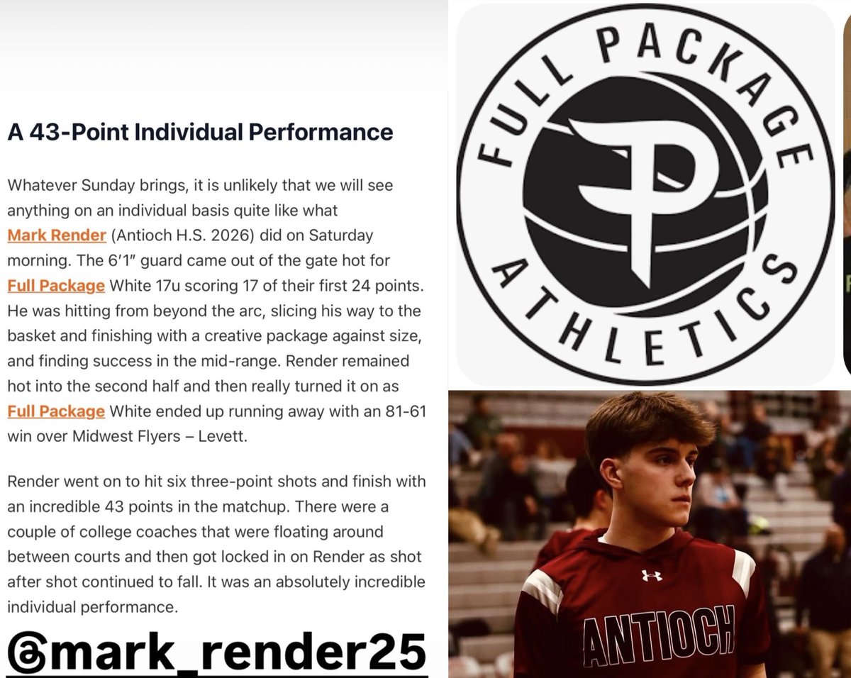Antioch HS (IL) Boys Basketball (@sequoithoops) on Twitter photo Antioch 2026 guard <a href="/MarkRender20/">Mark Render</a> in final 8 of PrepHoops Grit Region Finals today
For June live period Antioch will be in DeKalb June 20-22 & Romeoville June 27-29
#OnYouSequoits <a href="/dpavell/">FPCOACHDOMMER</a> <a href="/FPbasketball/">Full Package</a> <a href="/PrillerColby/">Colby priller</a> Antioch 2026 guard <a href="/MarkRender20/">Mark Render</a> in final 8 of PrepHoops Grit Region Finals today
For June live period Antioch will be in DeKalb June 20-22 & Romeoville June 27-29
#OnYouSequoits <a href="/dpavell/">FPCOACHDOMMER</a> <a href="/FPbasketball/">Full Package</a> <a href="/PrillerColby/">Colby priller</a>