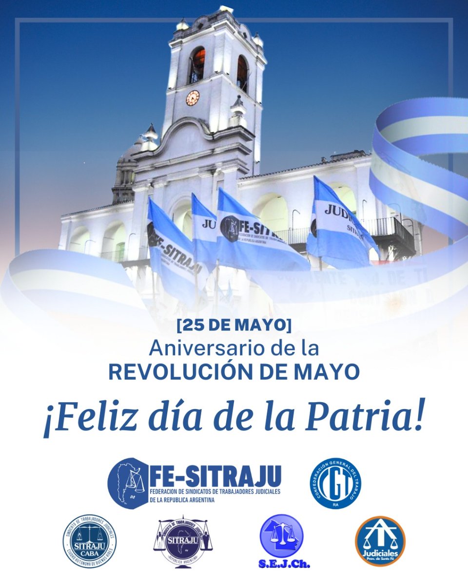 [25 DE MAYO]

Aniversario de la REVOLUCIÓN DE MAYO

¡Felíz día de la Patria!