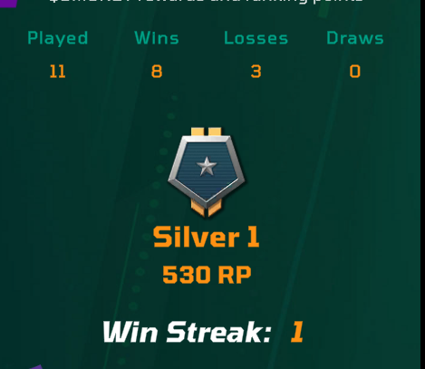 Finally got out of bronze on <a href="/StarGridBattle/">StarGrid Battle Tactics</a> , Keep grinding everyone 🔥