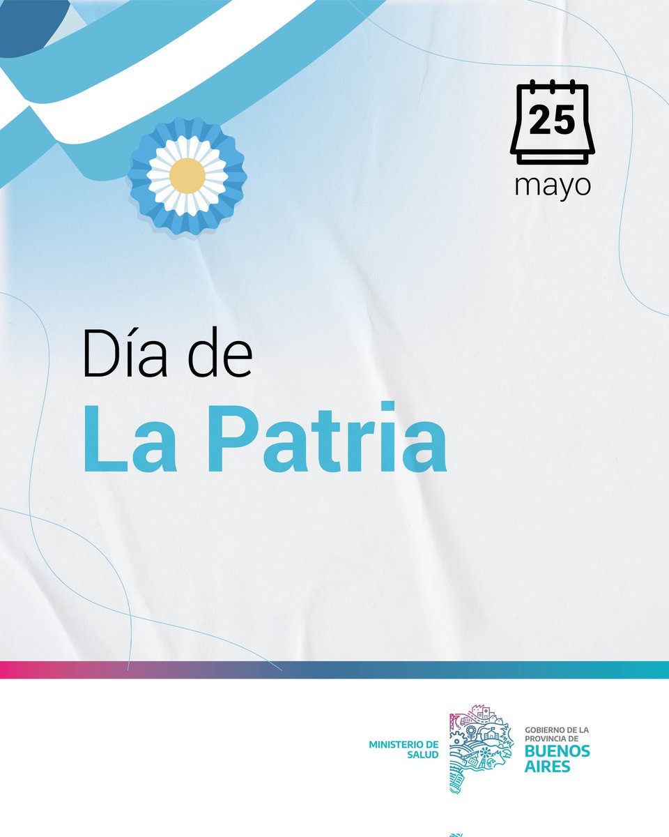 #25demayo | Hoy celebramos la fecha que marcó el inicio de nuestro camino como Nación. Un día para recordar nuestros orígenes y renovar el compromiso con el país que queremos construir: más justo, solidario y soberano.

¡Feliz día de la Patria! 🇦🇷☀️