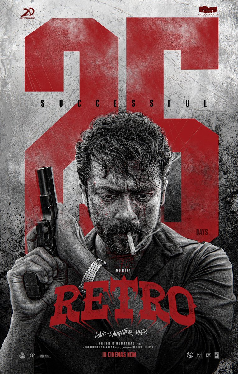 Stone Bench (@stonebenchers) on Twitter photo 25 Days of #Retro💥
🔗 linktr.ee/RetroTheMovie
#RetroRunningSuccessfully #TheOneWon
@Suriya_Offl #Jyotika <a href="/karthiksubbaraj/">karthik subbaraj</a> <a href="/hegdepooja/">Pooja Hegde</a> <a href="/Music_Santhosh/">Santhosh Narayanan</a> <a href="/prakashraaj/">Prakash Raj</a> <a href="/C_I_N_E_M_A_A/">joju george</a> <a href="/rajsekarpandian/">Rajsekar Pandian</a> <a href="/kaarthekeyens/">Kaarthekeyen S</a> <a href="/kshreyaas/">shreyaas krishna</a> <a href="/cheps911/">shafique mohamed ali</a> <a href="/jacki_art/">Jackson</a> #MayaPandi <a href="/JaikaStunts/">Jaika Stunts</a> 25 Days of #Retro💥
🔗 linktr.ee/RetroTheMovie
#RetroRunningSuccessfully #TheOneWon
@Suriya_Offl #Jyotika <a href="/karthiksubbaraj/">karthik subbaraj</a> <a href="/hegdepooja/">Pooja Hegde</a> <a href="/Music_Santhosh/">Santhosh Narayanan</a> <a href="/prakashraaj/">Prakash Raj</a> <a href="/C_I_N_E_M_A_A/">joju george</a> <a href="/rajsekarpandian/">Rajsekar Pandian</a> <a href="/kaarthekeyens/">Kaarthekeyen S</a> <a href="/kshreyaas/">shreyaas krishna</a> <a href="/cheps911/">shafique mohamed ali</a> <a href="/jacki_art/">Jackson</a> #MayaPandi <a href="/JaikaStunts/">Jaika Stunts</a>