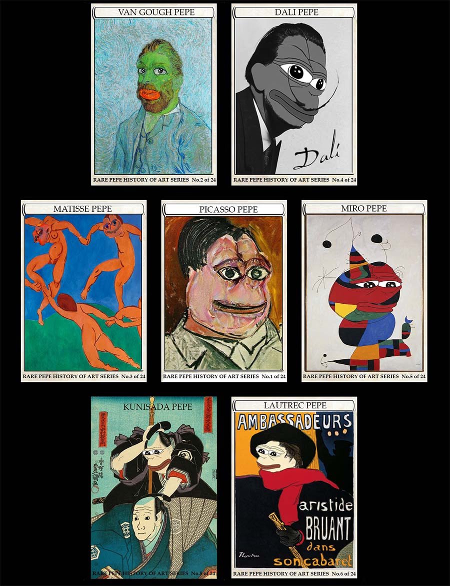 1/14 Some say they started it all… Here’s the story of a mysterious artist, a special fine art Rare Pepe set from 2016 and my journey with it. Buckle up and enjoy! 🐸🧵