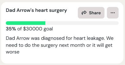 TheArro61107359's tweet photo. Update: It's crazy we've reached 35% in 4 days!!! Just talked with Dad Arrow and he's getting by with the doctor's prescribed meds for now. He has started smiling now seeing his grandson's face. https://t.co/2RF2GvqAFw