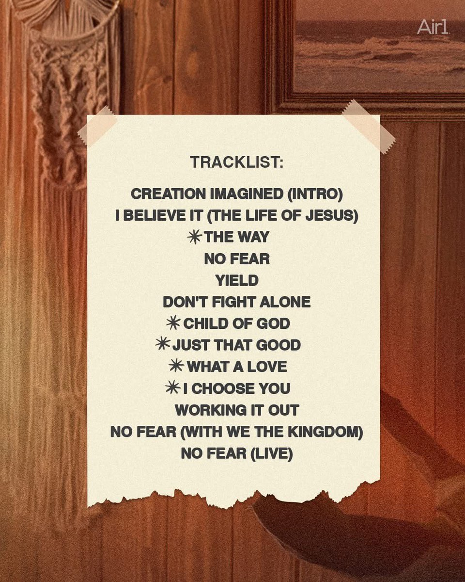 Tune in to <a href="/air1radio/">Air1</a> this week to hear a new song every day at 9:20am EST from <a href="/jonreddick/">Jon Reddick</a>’s new album NO FEAR! air1.com/music/jon-redd…