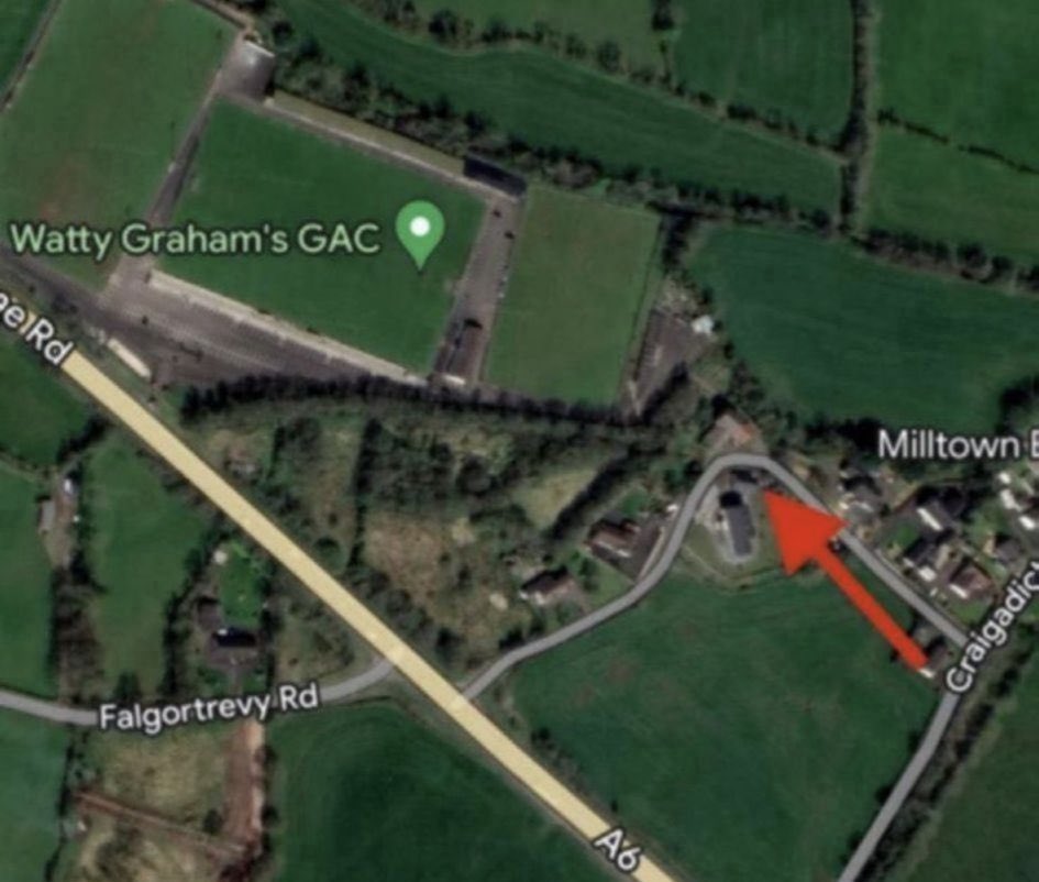 We are expecting a large crowd for the games this evening. Vehicle access is via the Falgortrevy Road entrance only (red arrow). The Glenshane gate will be open for vehicles exiting the grounds and for pedestrian entry only. There will be no vehicle access via the Glenshane gate.