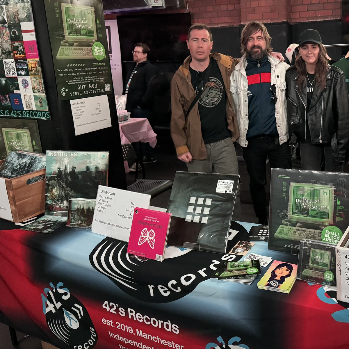 42’s Records (@42_records) on Twitter photo Down at <a href="/Tim_Burgess/">Tim Burgess</a> outstanding Merch Market event, we’re <a href="/brickhouse_mcr/">Brickhouse Social</a> with <a href="/theinstitutesuk/">THE INSTITUTES</a> <a href="/ventrellesX/">VENTRELLES</a> and <a href="/SmallBLKArrows/">SmallBlackArrows</a> Down at <a href="/Tim_Burgess/">Tim Burgess</a> outstanding Merch Market event, we’re <a href="/brickhouse_mcr/">Brickhouse Social</a> with <a href="/theinstitutesuk/">THE INSTITUTES</a> <a href="/ventrellesX/">VENTRELLES</a> and <a href="/SmallBLKArrows/">SmallBlackArrows</a>