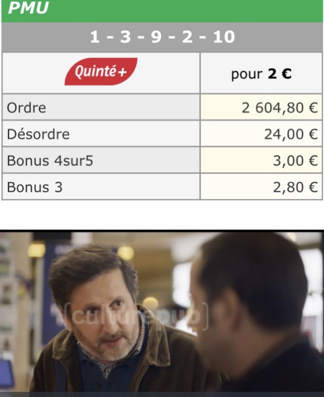 #Equidia #PMU #FranceGalop #SETF #Turf #Quinté

- Tu l’as dit à personne que j’avais le Bonus 3 ? 

- Non tu m’as demandé de rien dire.

- Tu m’étonnes, j’ai pas envie de passer pour un con.