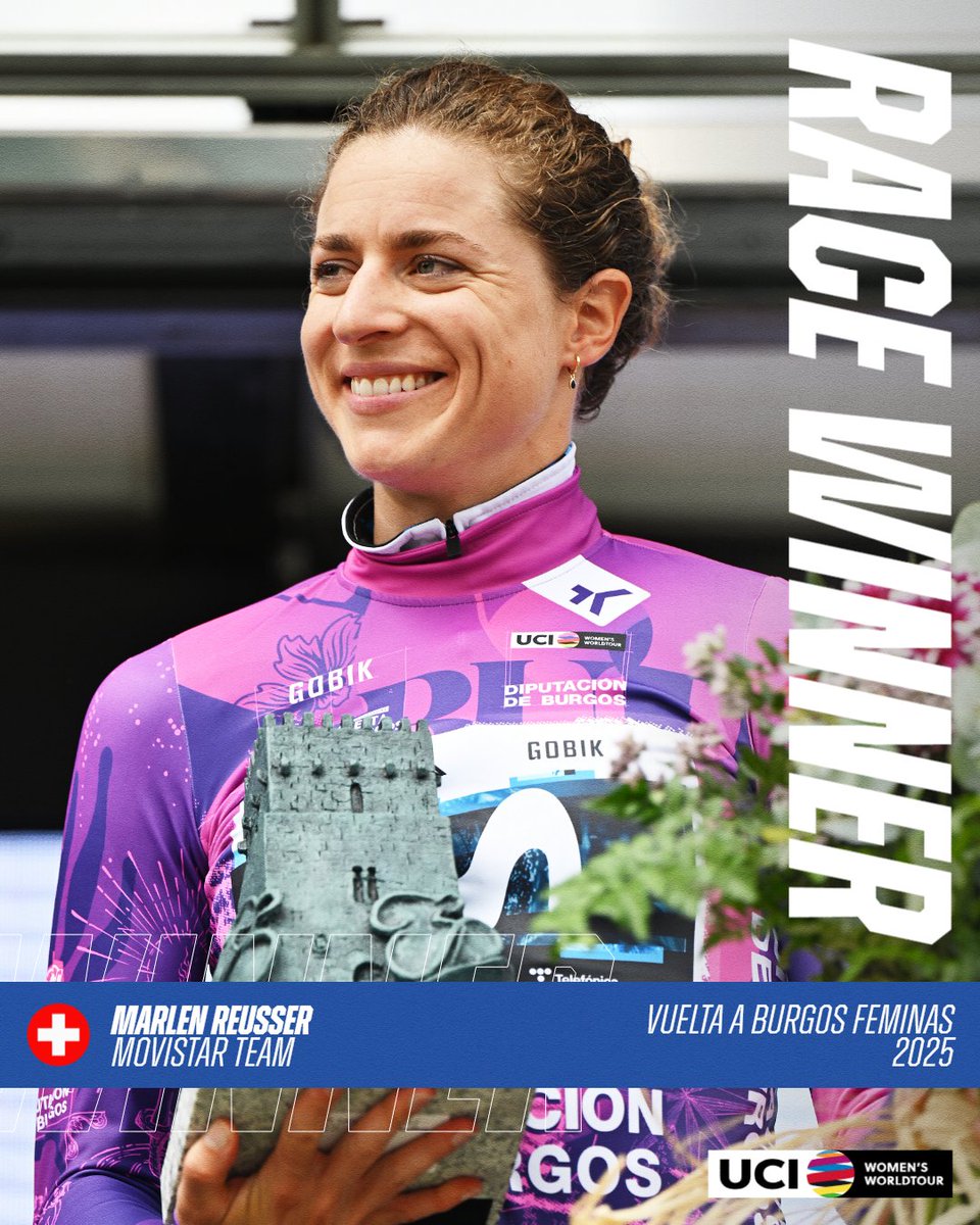 UCI_WWT (@uci_wwt) on Twitter photo The queen of <a href="/VueltaBurgos/">Vuelta a Burgos</a> 2025: Marlen Reusser! 👑🚴♀️💥
Two stage wins out of four and the overall victory, what a ride!
#UCIWWT #VueltaBurgos The queen of <a href="/VueltaBurgos/">Vuelta a Burgos</a> 2025: Marlen Reusser! 👑🚴♀️💥
Two stage wins out of four and the overall victory, what a ride!
#UCIWWT #VueltaBurgos