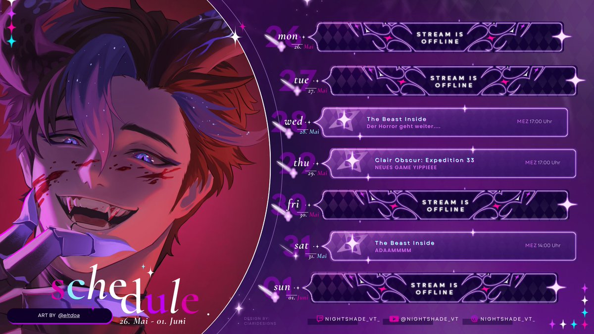 Nightshade | Dragon Vtuber (@nightshade_vt_) on Twitter photo Sooo nächste Woche gibts endlich wieder mehr Content! Am Freitag bin ich um 17 Uhr im Collab Projekt bei <a href="/LunariaMoon_VT/">LunariaMoon_VT🐺🌙</a> mit Split Fiction😎
#GERVtuber #streamplan Sooo nächste Woche gibts endlich wieder mehr Content! Am Freitag bin ich um 17 Uhr im Collab Projekt bei <a href="/LunariaMoon_VT/">LunariaMoon_VT🐺🌙</a> mit Split Fiction😎
#GERVtuber #streamplan