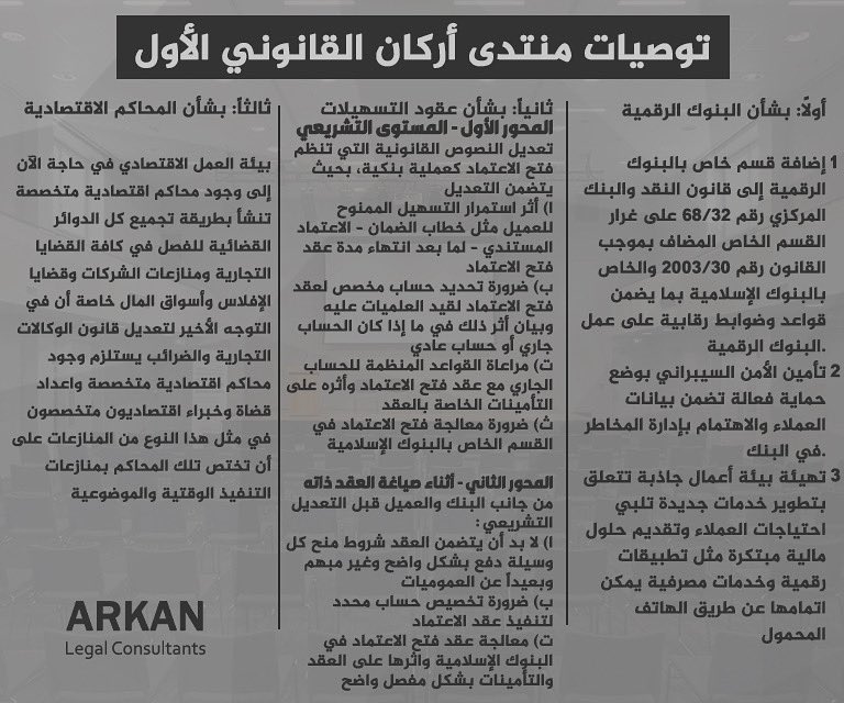 توصيات منتدى أركان القانوني الأول