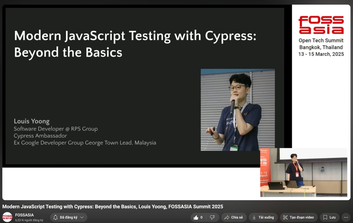 FOSSASIA (@fossasia) on Twitter photo Want to build more reliable #JavaScript apps?
Learn advanced #Cypress techniques—custom commands, #API & component tests, CI/CD tips—for robust, production-ready code. Watch <a href="/louisyoong91/">Louis yoong</a> share real-world strategies at #FOSSASIASummit2025.
🎥 Click here youtu.be/UiyBiJ_GYHY Want to build more reliable #JavaScript apps?
Learn advanced #Cypress techniques—custom commands, #API & component tests, CI/CD tips—for robust, production-ready code. Watch <a href="/louisyoong91/">Louis yoong</a> share real-world strategies at #FOSSASIASummit2025.
🎥 Click here youtu.be/UiyBiJ_GYHY