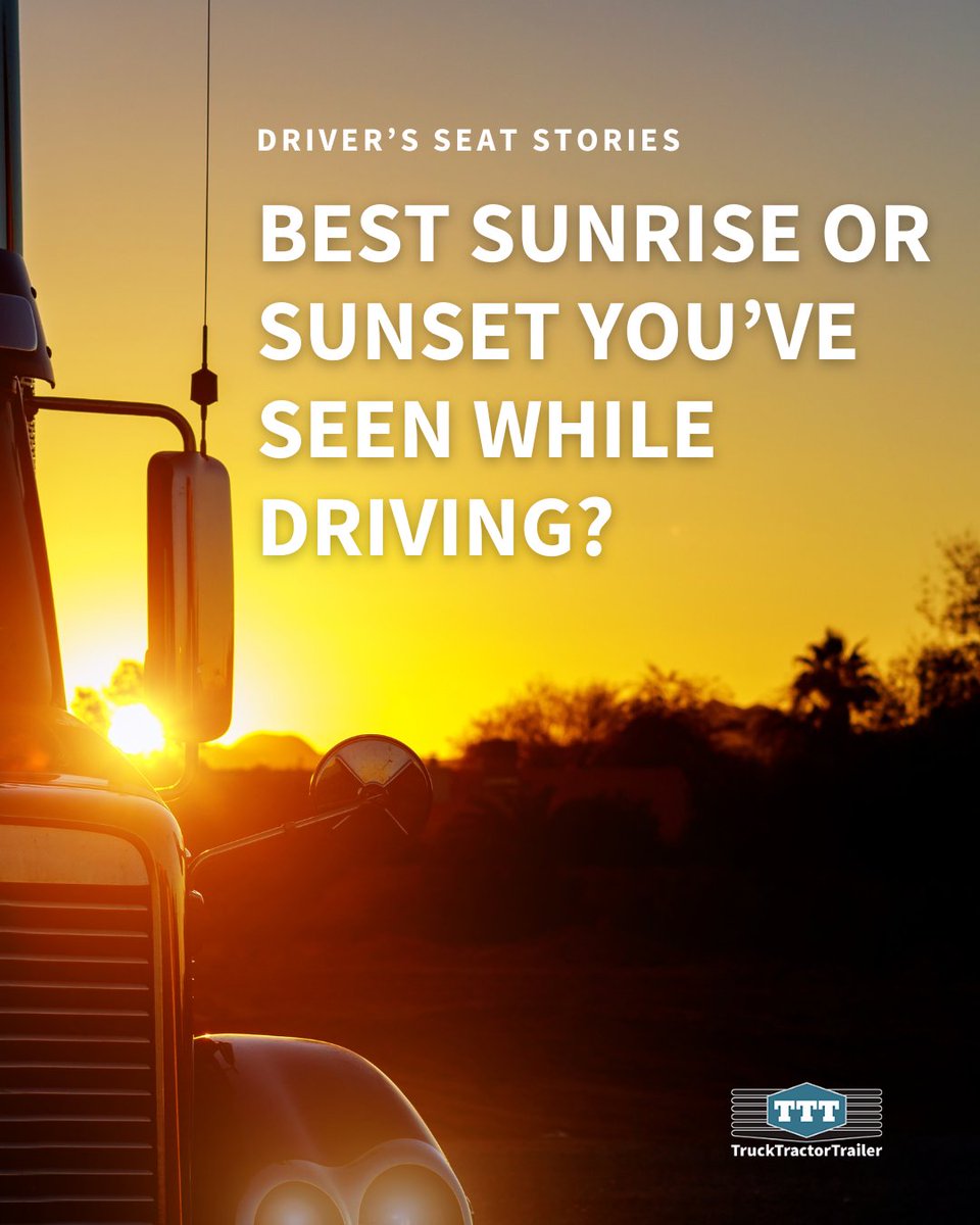 TTTExchange's tweet image. Weekend road check-in: What&apos;s the most breathtaking sunrise or sunset you&apos;ve ever witnessed from behind the wheel?
Share your story and where it happened!
#truckerviews #lifeontheroad #roadcheck #wheels #wheelshare #behindthewheel #weekend #road