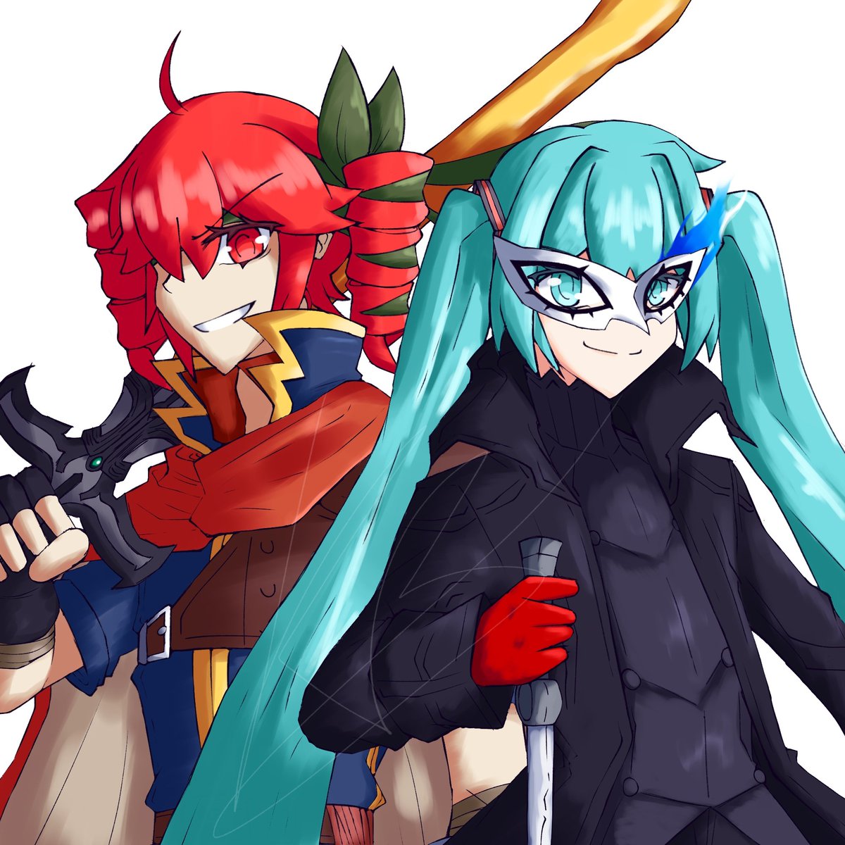 kross_kryss's tweet image. This was a silly idea it came to my mind playing with a friend.

#KasaneTeto #HatsuneMiku #SSBU #fanart