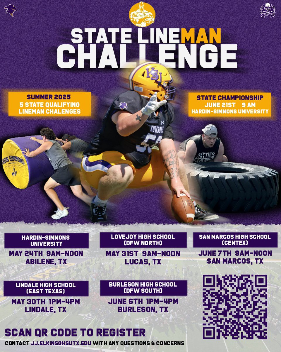 BurlesonHSU's tweet photo. EAST TEXAS - you are up
Next. STATE LineMAN Challenge Qualifier at Lindale HS next Friday May 30th. Still a few spots for teams available. Get your teammates and get after it. #BigBodies sign up info at QR code below https://t.co/0Ajq2lvOyf