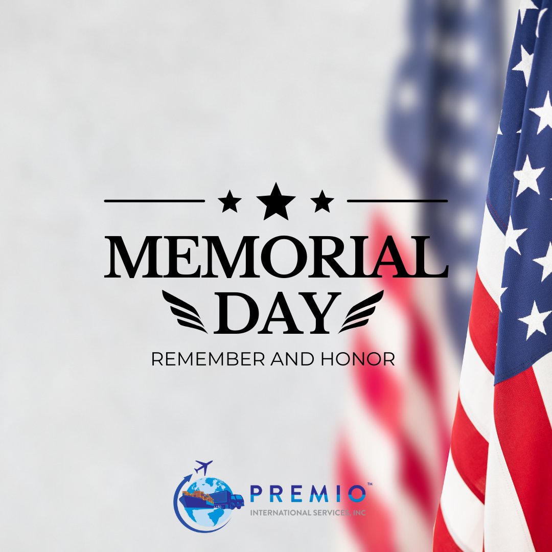 Premio_Intl's tweet photo. On this Memorial Day, we pay tribute to those who served and sacrificed for our country. Your bravery will never be forgotten.
 #MemorialDay #PremioInternationalServices #HonoringHeroes #CustomsBrokerage #Tariffs #Logistics #Transportation https://t.co/yEDLj4I9pt