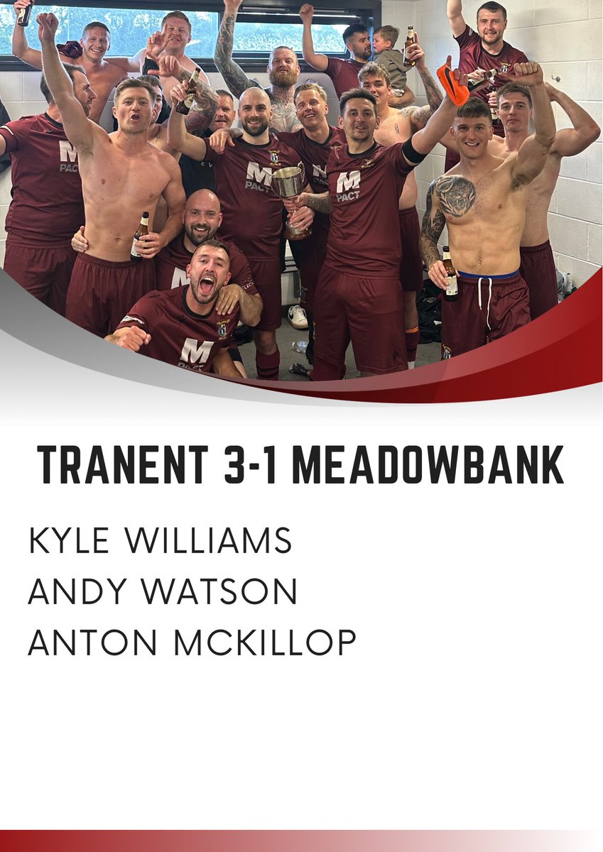 AfcTranent's tweet image. MATCH REPORT ⚽️🇱🇻

Brilliant performance in very windy conditions, goal inside 4 minutes from skipper Kyle Williams and then goals from Andy Watson and Anton mckillop after half time secured the Edinburgh cup for the big T Sundays ❤️