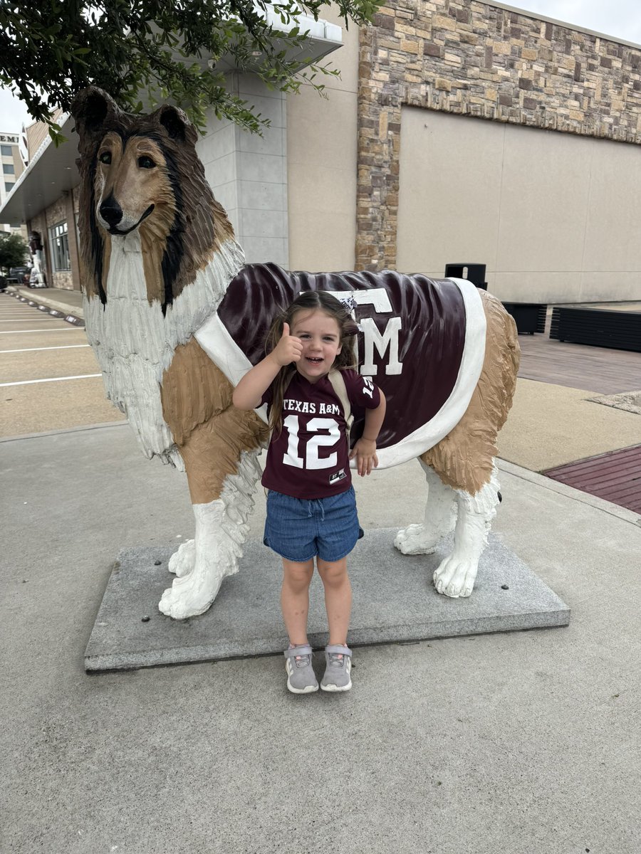 Howdy <a href="/TAMU/">Texas A&M University</a> We have a new Aggie for you! Any chance we can meet Ms. <a href="/reveille/">Reveille X</a> this weekend? She REALLY wants to spot her! #tamu #gigemaggies