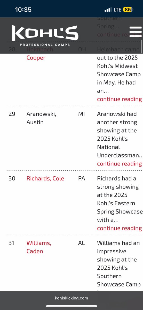 Cole Richards (@colerichards_33) on Twitter photo Blessed to say i've been ranked 30th by <a href="/KohlsKicking/">Kohl's Kicking Camps</a> in 🇺🇸 for punting <a href="/EddieMish22/">Coach Eddie Mish</a> <a href="/ZephyrsFootball/">Whitehall Zephyr Football</a> <a href="/KickItJZ/">Kick It®</a> <a href="/CoachAndyMarino/">Andy Marino</a> Blessed to say i've been ranked 30th by <a href="/KohlsKicking/">Kohl's Kicking Camps</a> in 🇺🇸 for punting <a href="/EddieMish22/">Coach Eddie Mish</a> <a href="/ZephyrsFootball/">Whitehall Zephyr Football</a> <a href="/KickItJZ/">Kick It®</a> <a href="/CoachAndyMarino/">Andy Marino</a>
