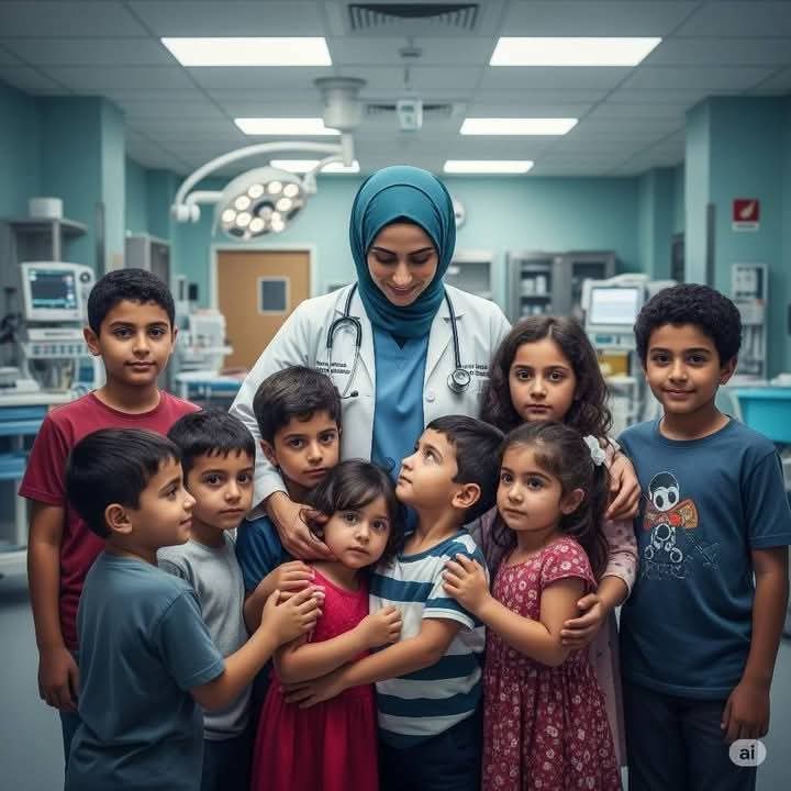 Quesi erano i figli della dottoressa di #KhanYunis quello con la maglietta rossa è #Adam unico sopravvissuto ❤️❤️❤️🇵🇸