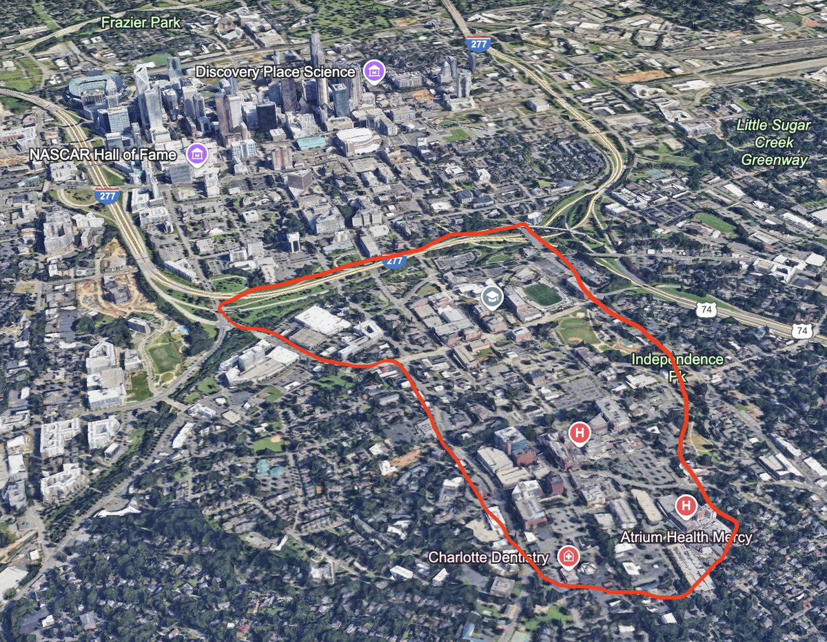 This should be one of Charlotte’s most walkable neighborhoods

It’s connected to Uptown and already has restaurants, a community college, and elementary school, the greenway, an amazing public park, hospitals, AND the Gold Line streetcar

But… there’s no housing!