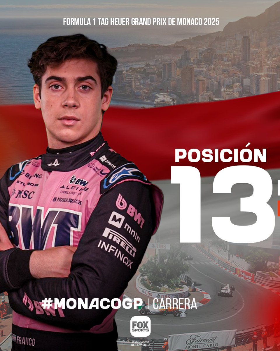 #F1xFoxSports | ¡FRANCO COLAPINTO FINALIZÓ 13° EN EL #MONACOGP!

Seguí toda la actividad de Fórmula 1  en  <a href="/TelemetricoF1/">TELEMETRICO F1 | Adrian Puente - Oficial -</a> junto a <a href="/puenteadrian/">Adrian Puente (Oficial)</a>, <a href="/aagulla_TV/">Andres Agulla</a> y <a href="/f1andersen/">Florencia Andersen</a> en la pantalla de Fox Sports.